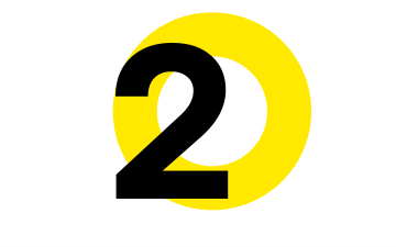 Number two, with abstract GoTo yellow shape behind it.